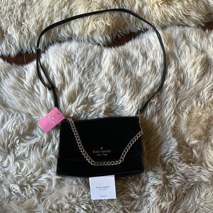 NEW with tags Kate Spade Carson Convertible Crossbody purse bag! Black leather